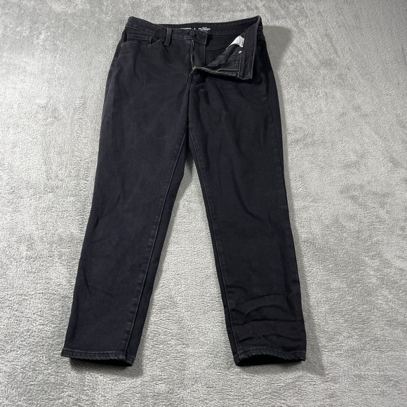 Old Navy Jeans High Rise‎ Denim O.G. Straight 8 Black Stretch Preppy Outdoorsy - Picture 1 of 14